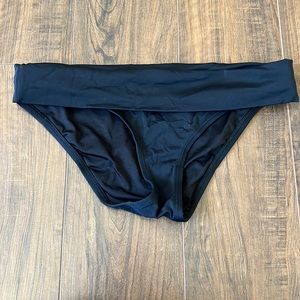 Solid Black VS Swim Foldover Bikini Bottoms